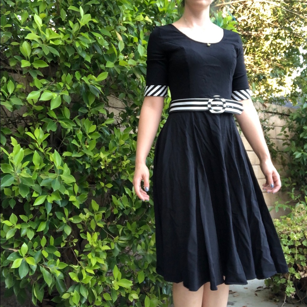 Collectif black and white 50s-style dress